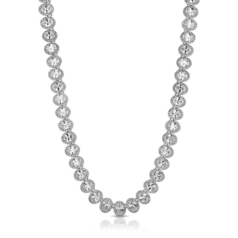 Women's Oval Diamond Tennis Chain Choker - Image 6