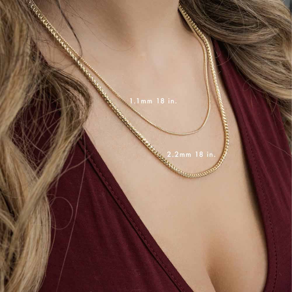 Women's Solid Gold Curved Franco Chain - Image 4