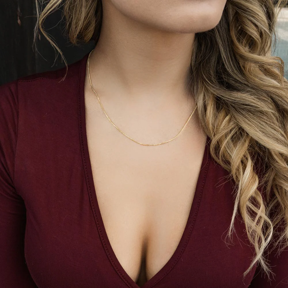 Women's Solid Gold Curved Franco Chain - Image 5