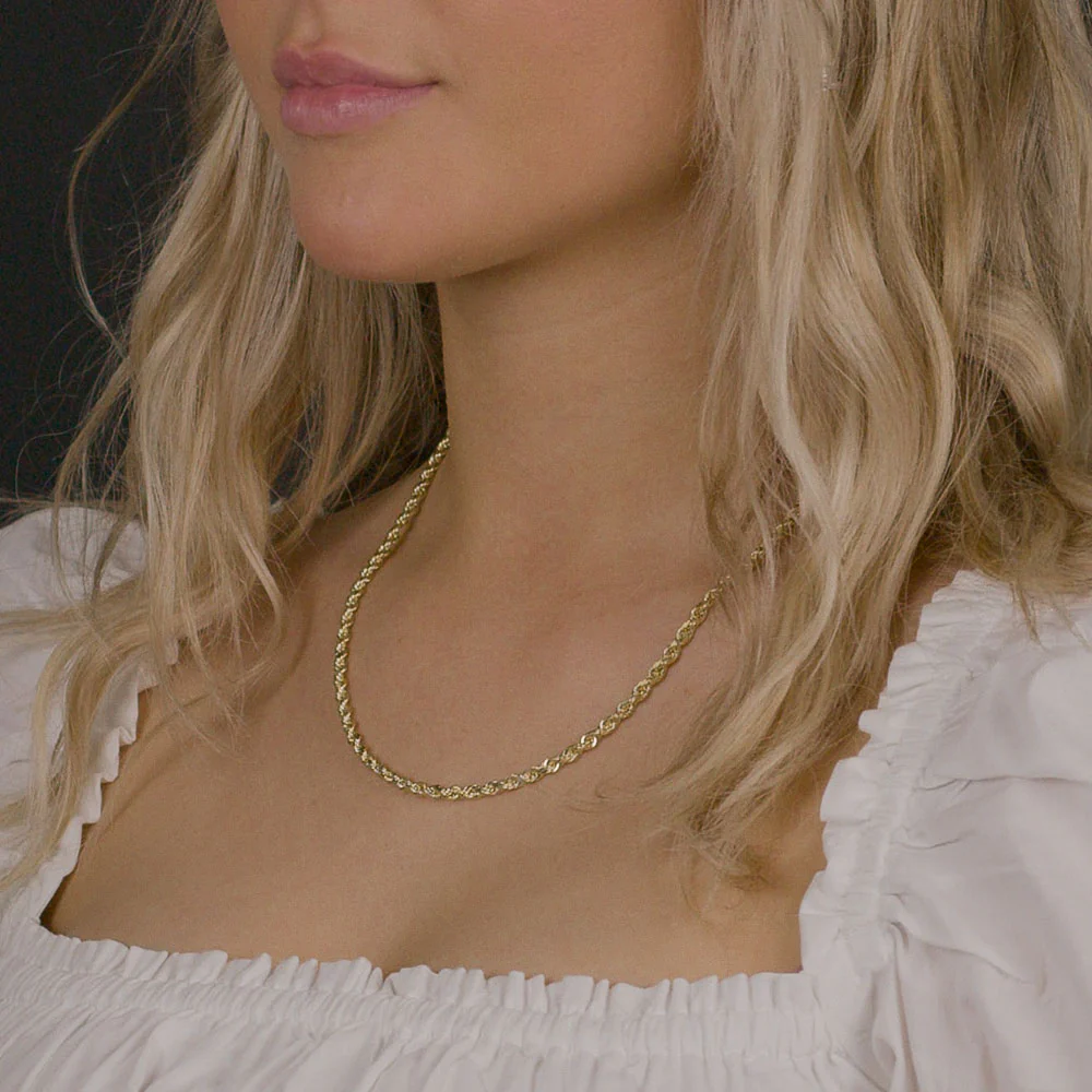 Women's Solid Gold Rope Chain - Image 6