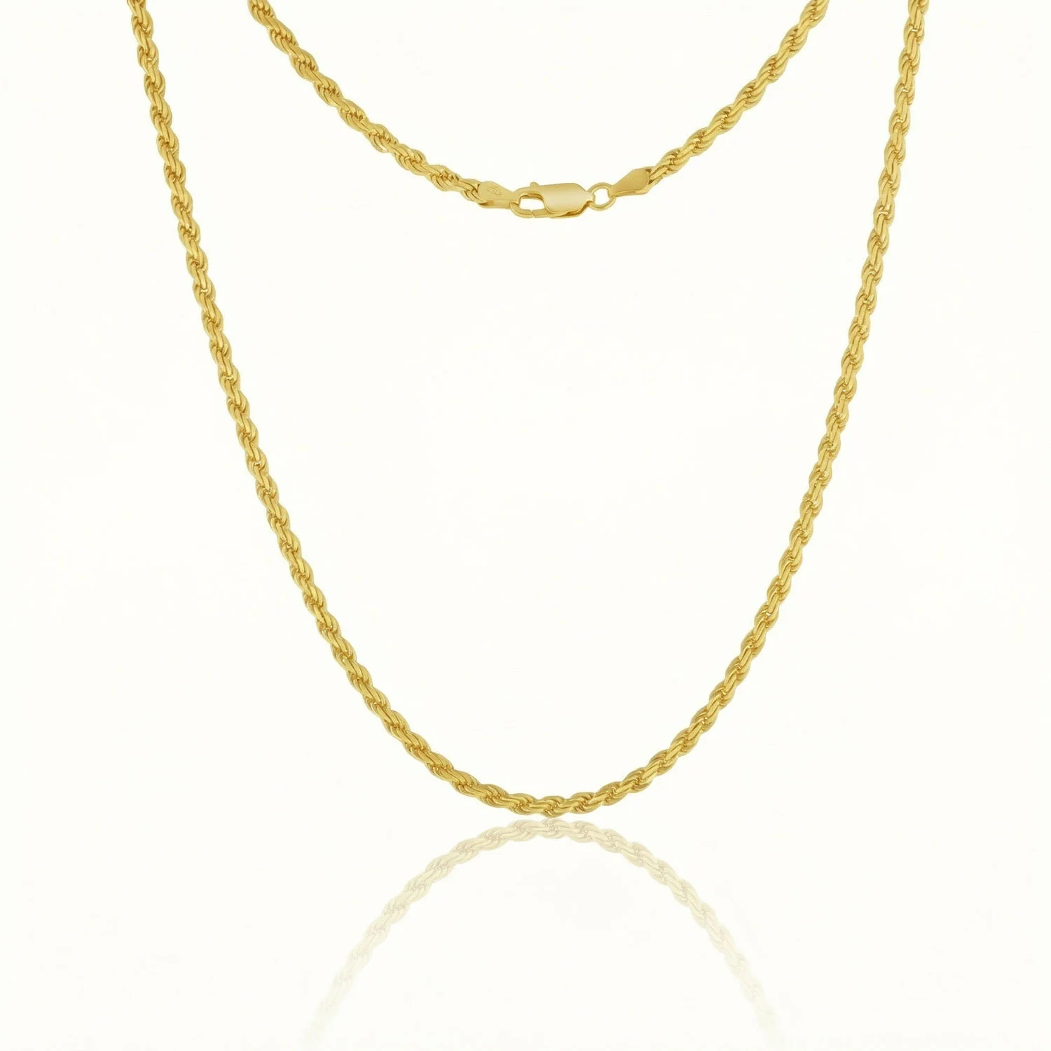 Women's Vermeil Rope Chain 3mm - Image 4